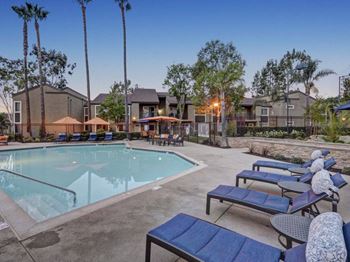 Poolside sundeck and dining area